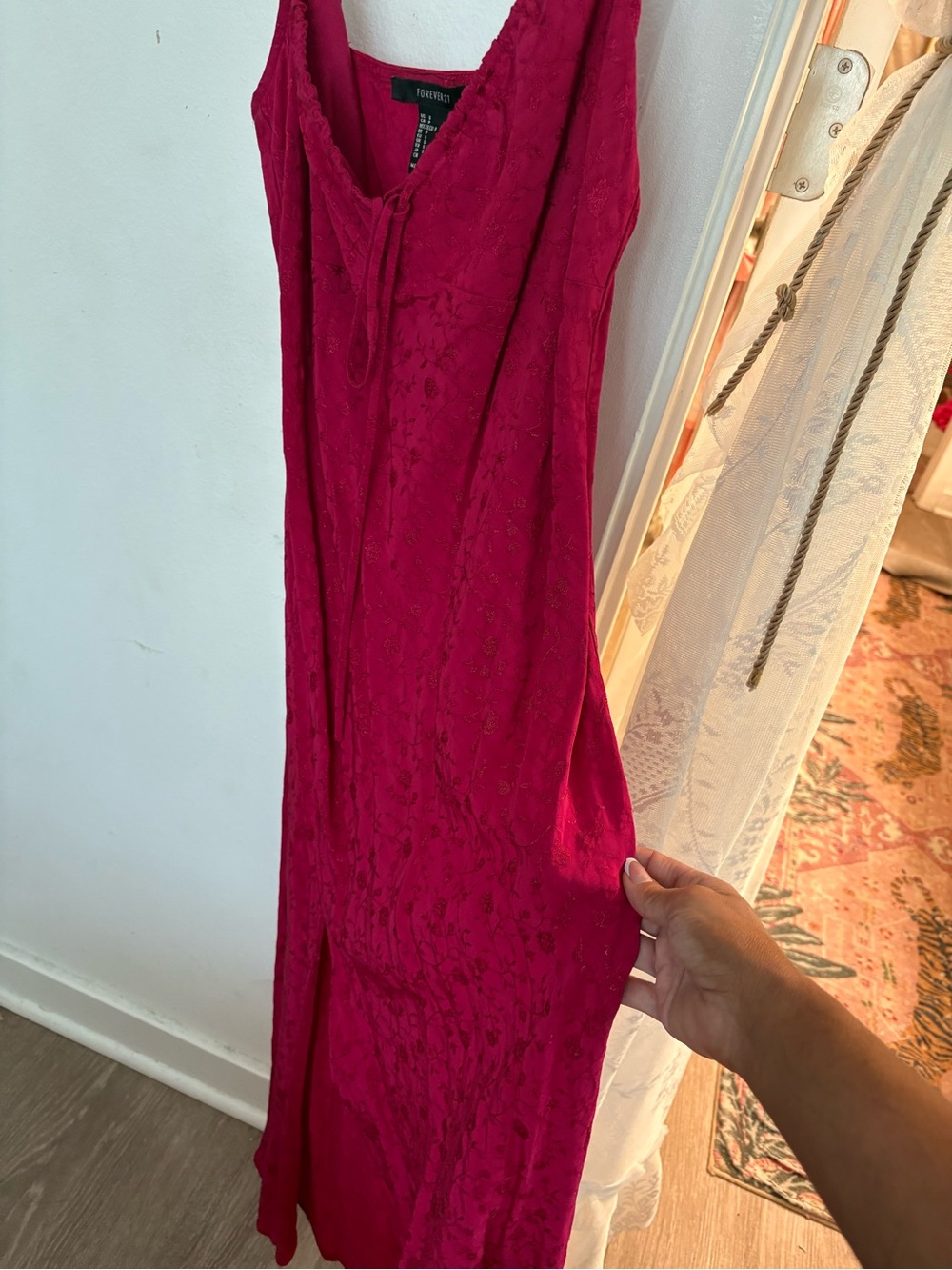 Forever 21 Fuchsia Lace Slip Dress